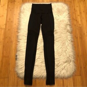 Lululemon Black Tight Leggings with Mesh Insert, size 2